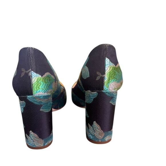 Ann Mashburn Floral Jacquard Block Heel Pumps 38 - Picture 4 of 9